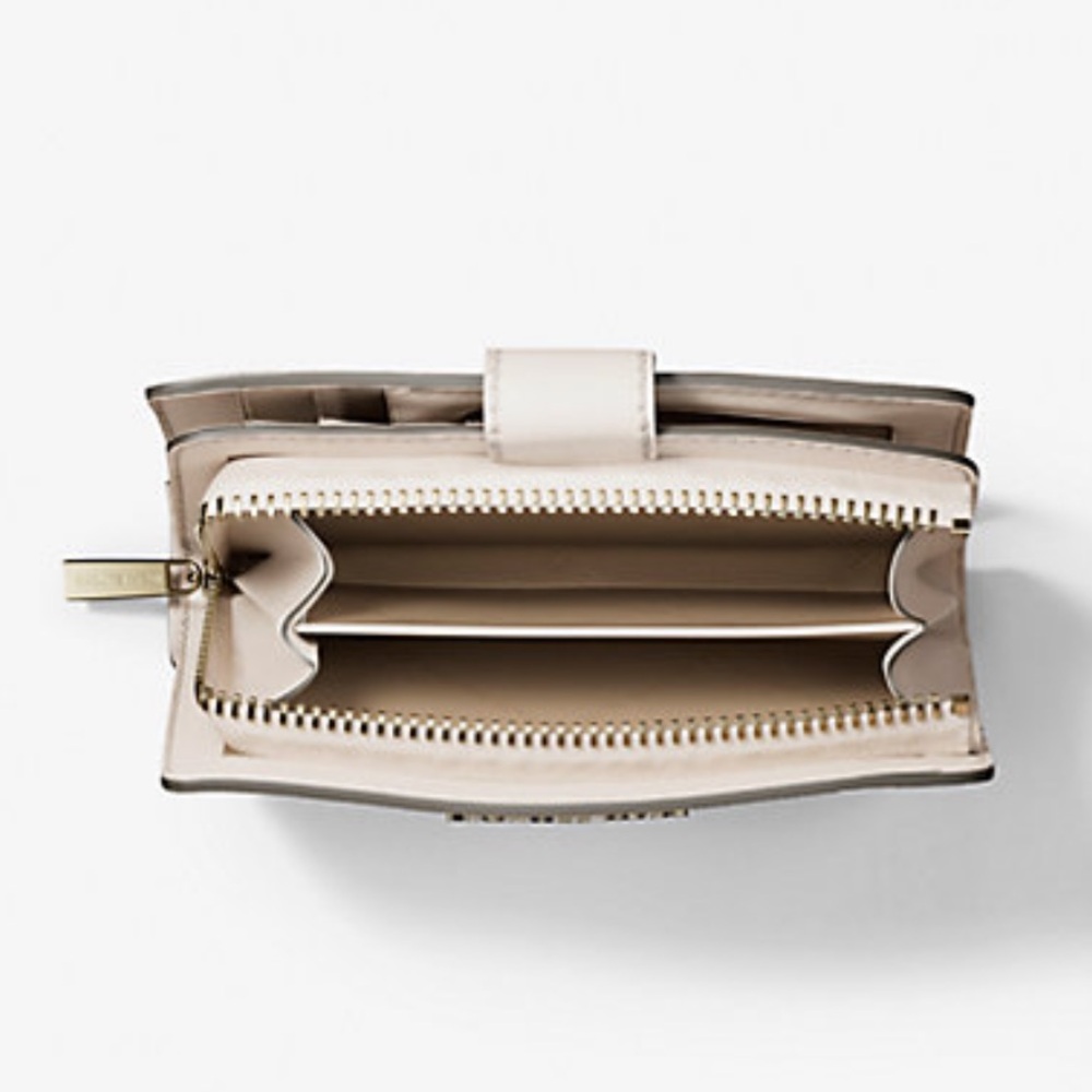 Michael Kors JST Md Floral Embellished Signature Logo Bi-fold Wallet Bifold ZP - Picture 6 of 16